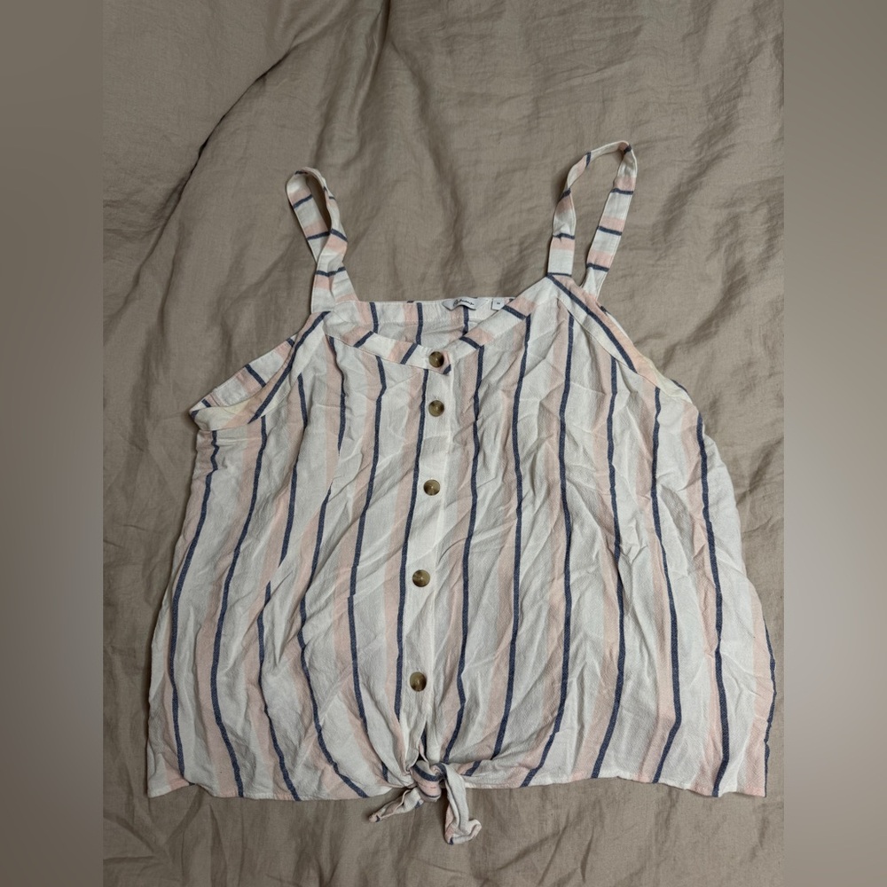 Reitmans Pink and Blue Striped Top